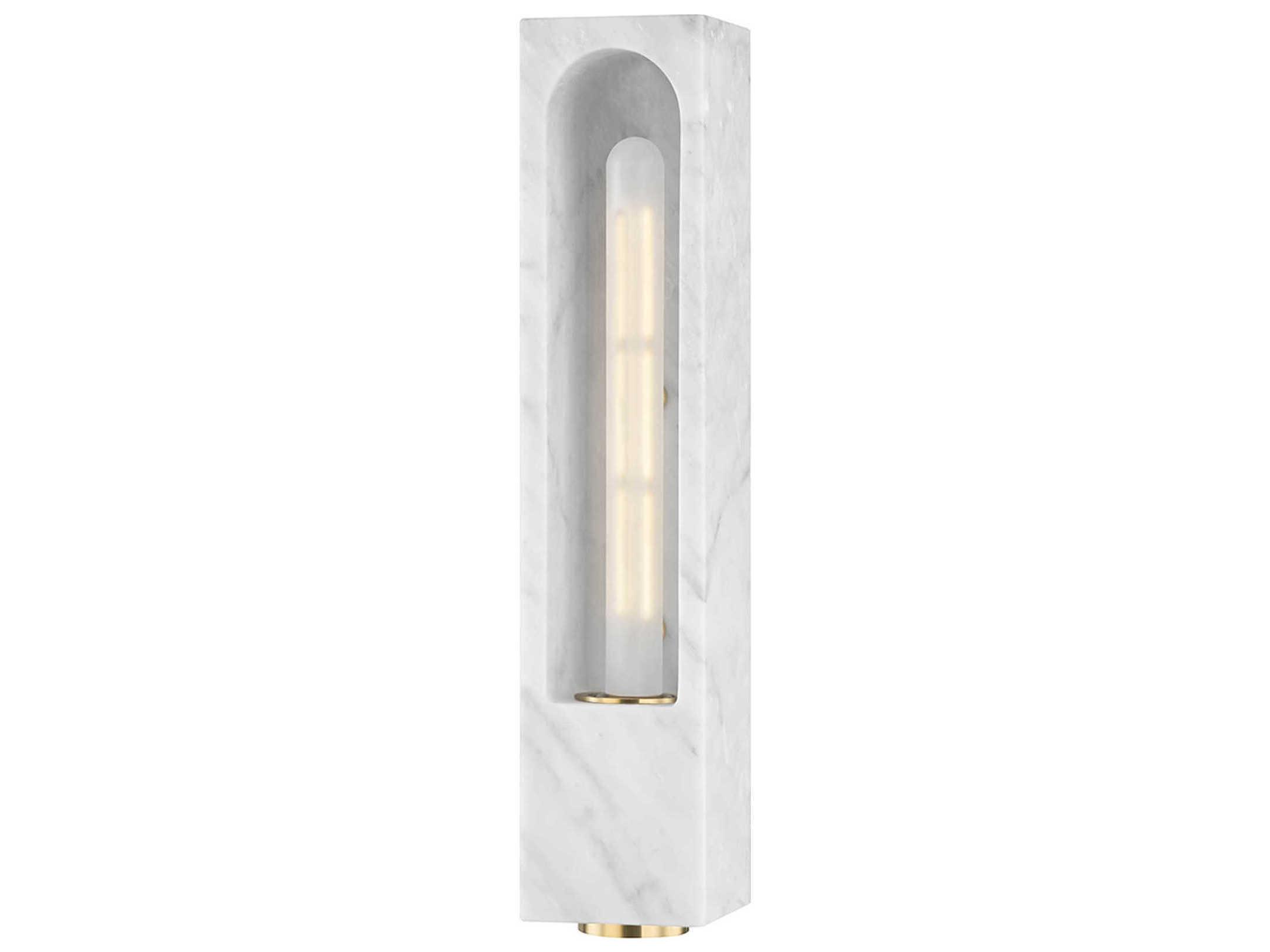 Hudson Valley Erwin 1-Light White Marble LED Wall Sconce