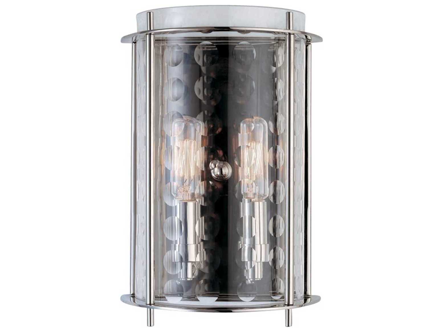 Hudson Valley Esopus 2-Light Polished Nickel Clear Glass Wall Sconce