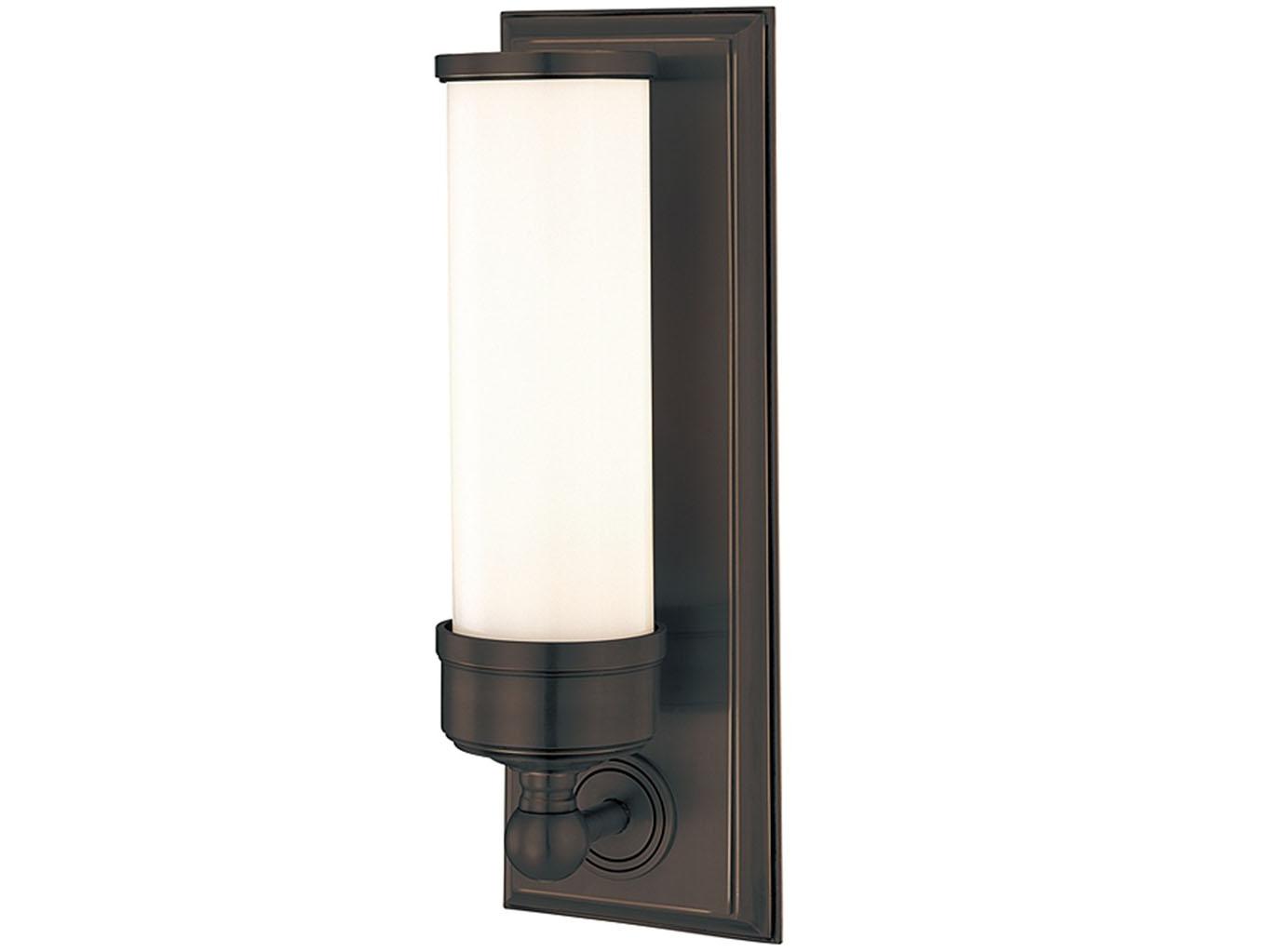 Hudson Valley Everett 1-Light Old Bronze Off White Glass Wall Sconce