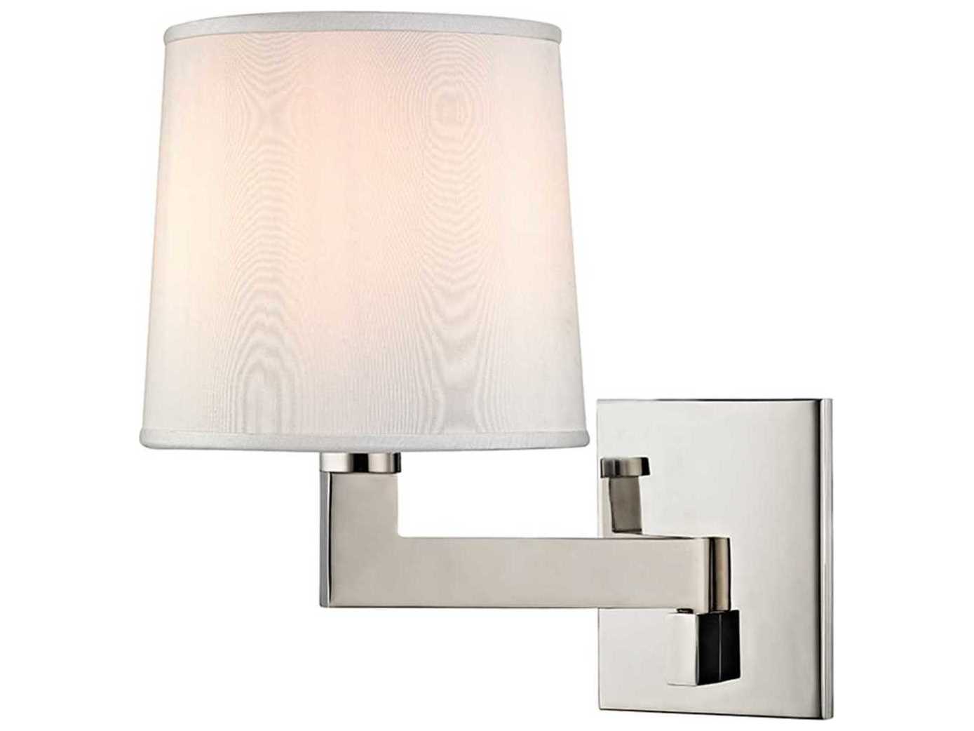 Hudson Valley Fairport 1-Light Polished Nickel White Wall Sconce
