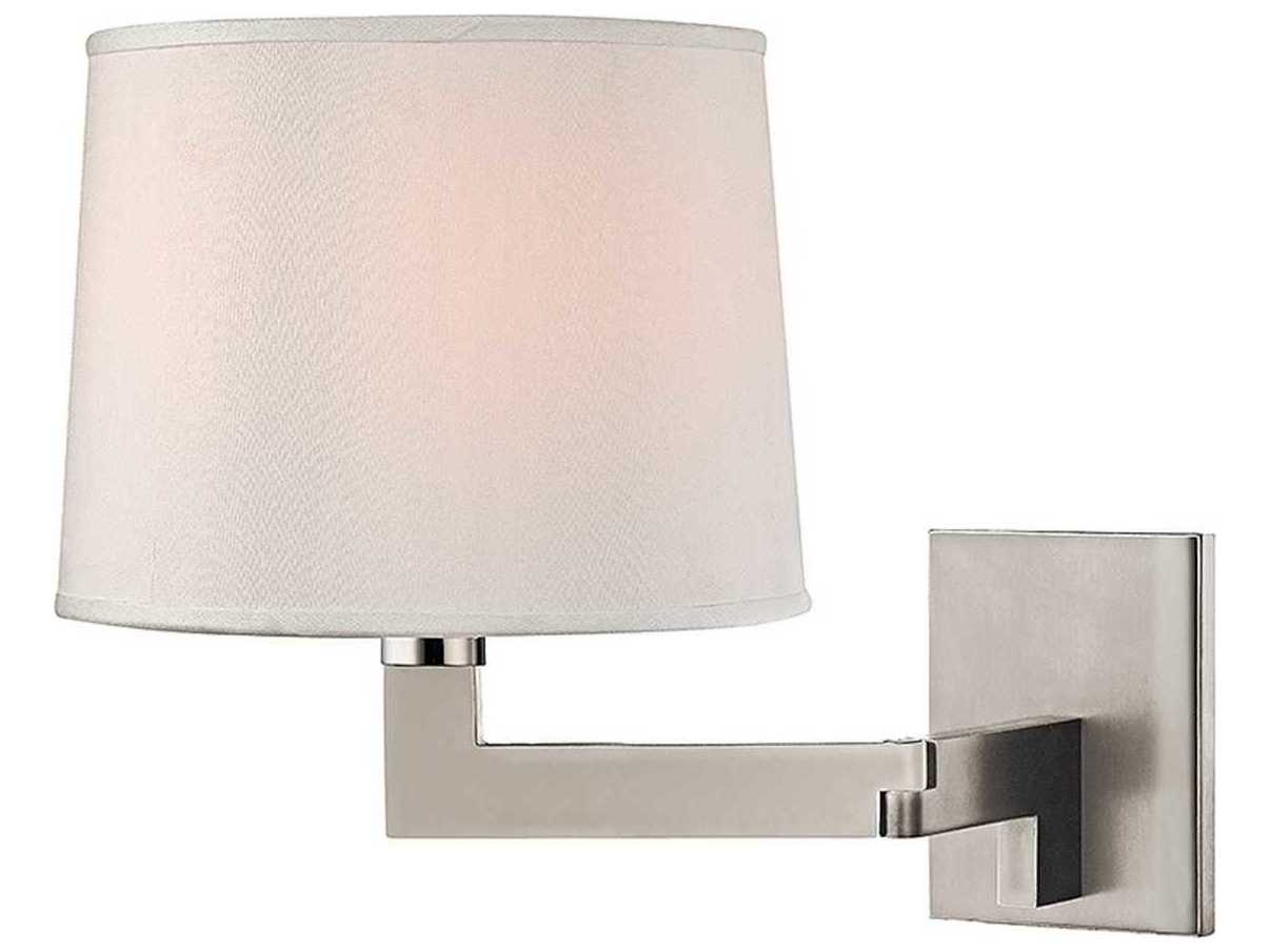 Hudson Valley Fairport 1-Light Polished Nickel White Wall Sconce