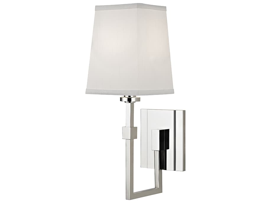 Hudson Valley Fletcher 1-Light Polished Nickel White Wall Sconce