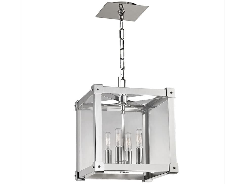 Hudson Valley Forsyth 4-Light Polished Nickel Clear Glass Candelabra Chandelier