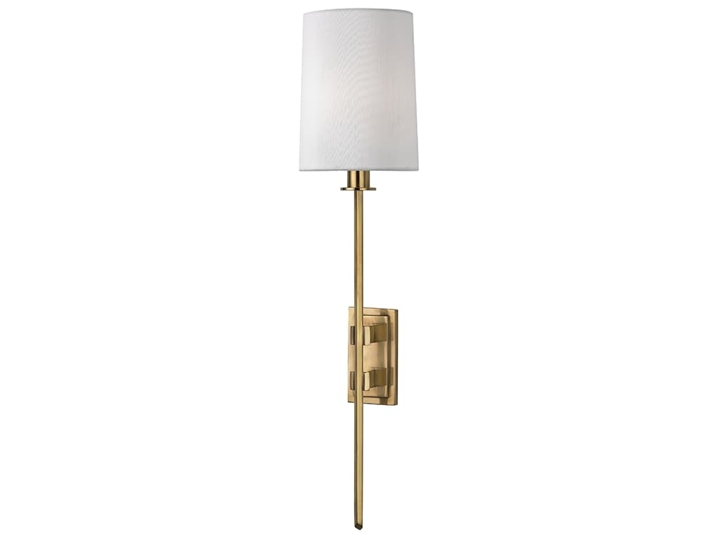 Hudson Valley Fredonia 1-Light Aged Brass White Wall Sconce