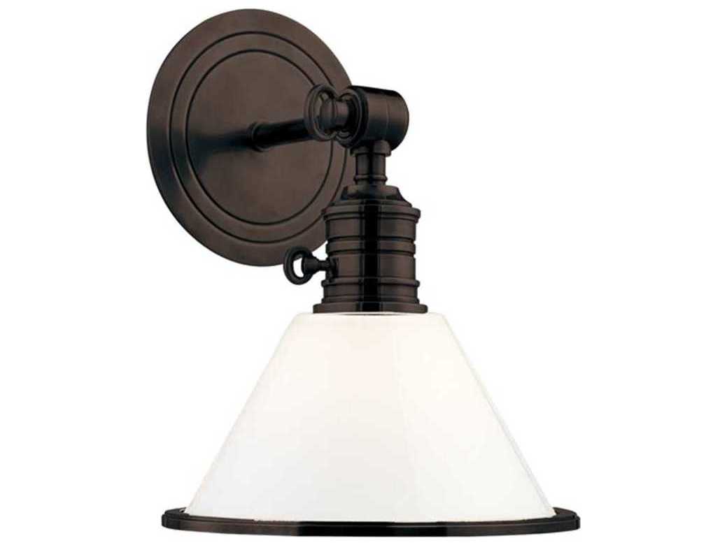Hudson Valley Garden City 1-Light Old Bronze Off White Glass Wall Sconce