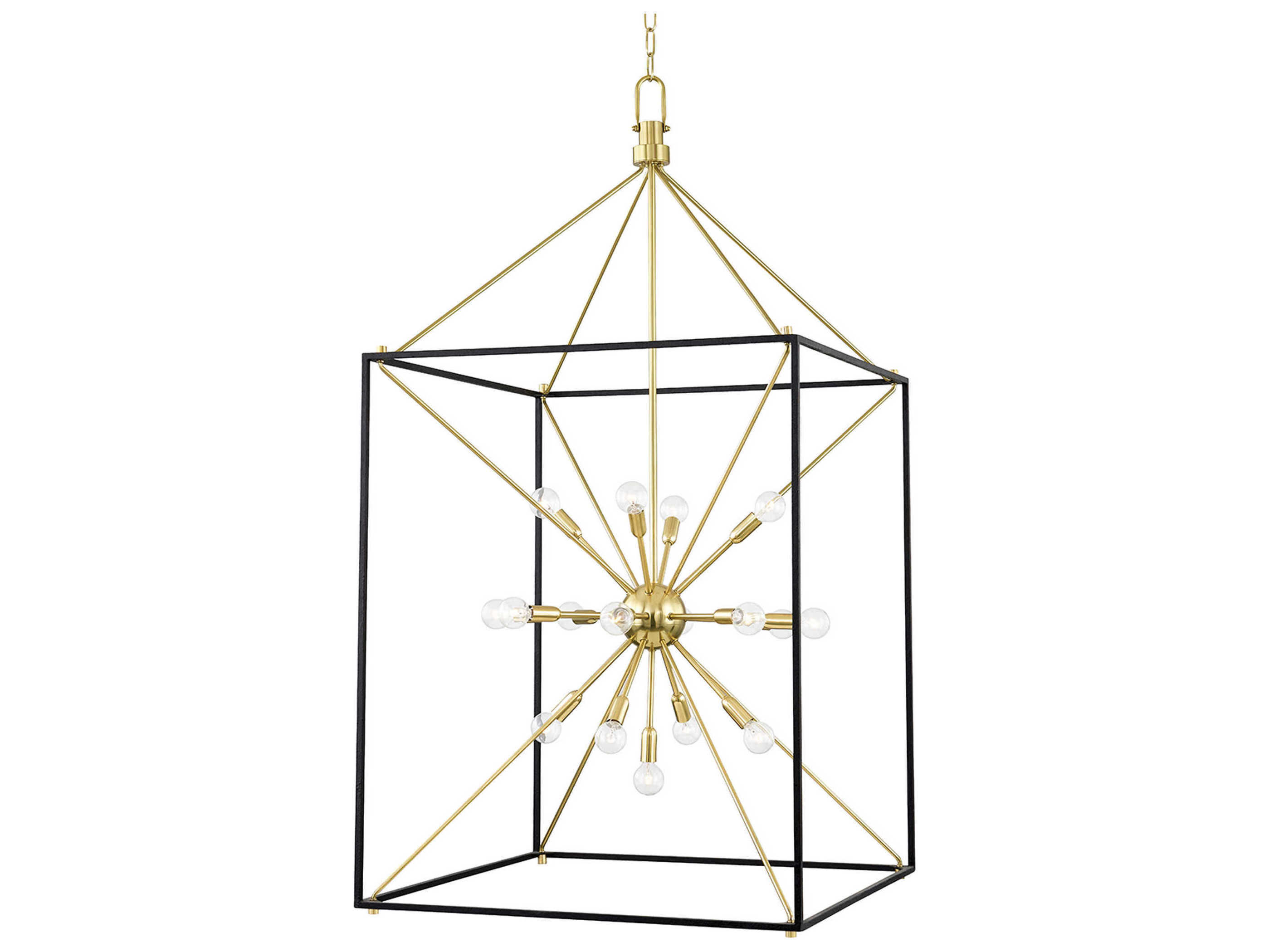 Hudson Valley Glendale 25-Light Aged Brass Black Candelabra Chandelier