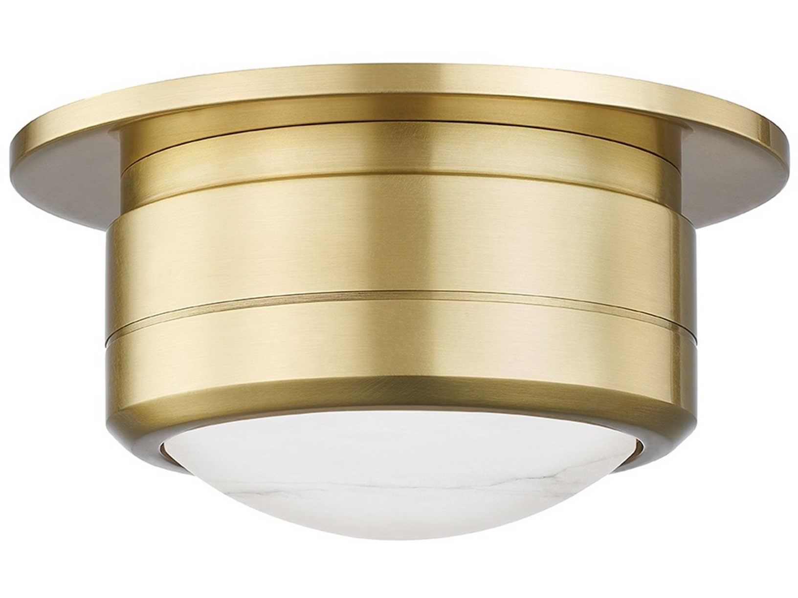 Hudson Valley Greenport 1-Light Aged Brass LED Drum Flush Mount