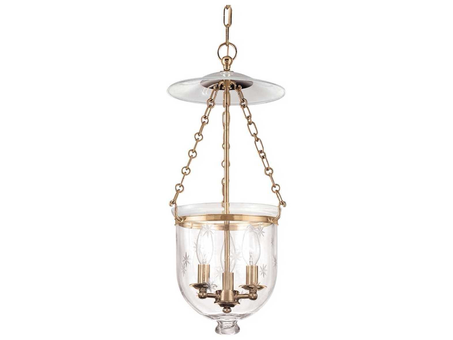 Hudson Valley Hampton 3-Light Aged Brass Clear Glass Bell Candelabra Chandelier