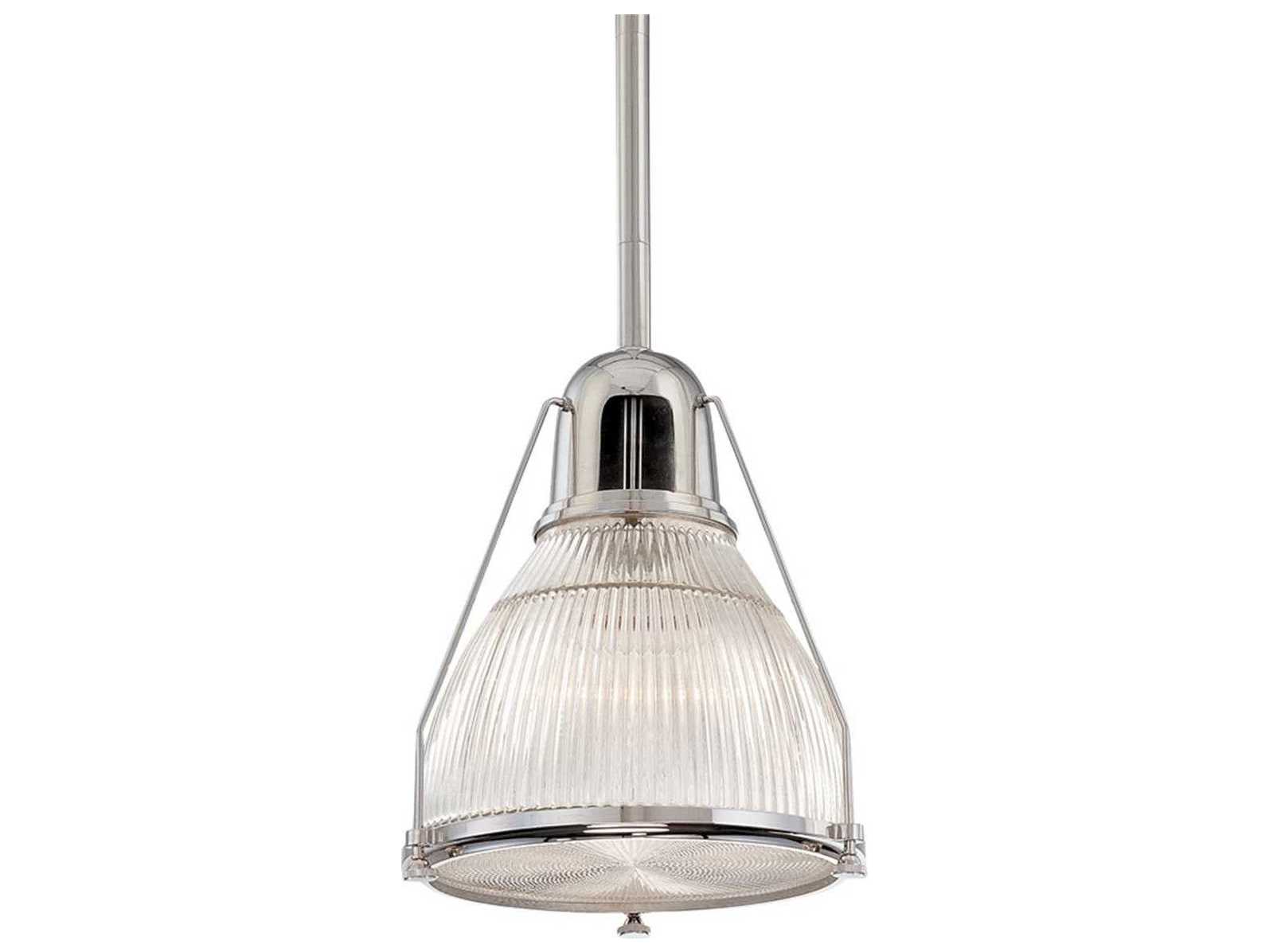 Hudson Valley Haverhill 1-Light Polished Nickel Clear Glass Bell Mini Pendant