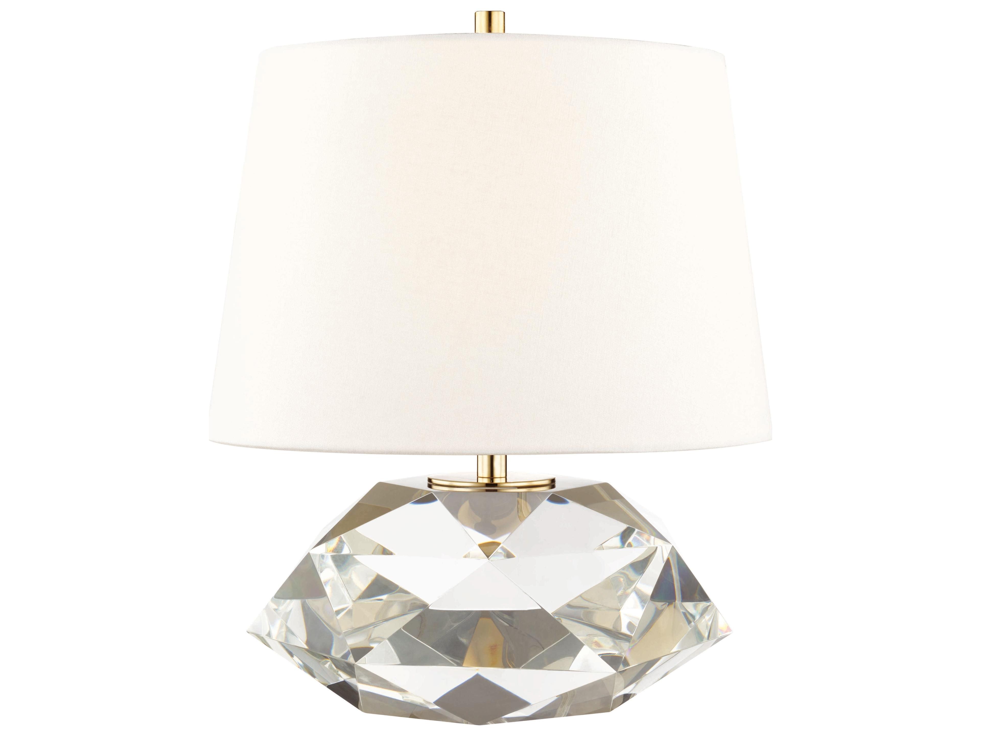 Hudson Valley Henley Crystal Aged Brass Off White Table Lamp