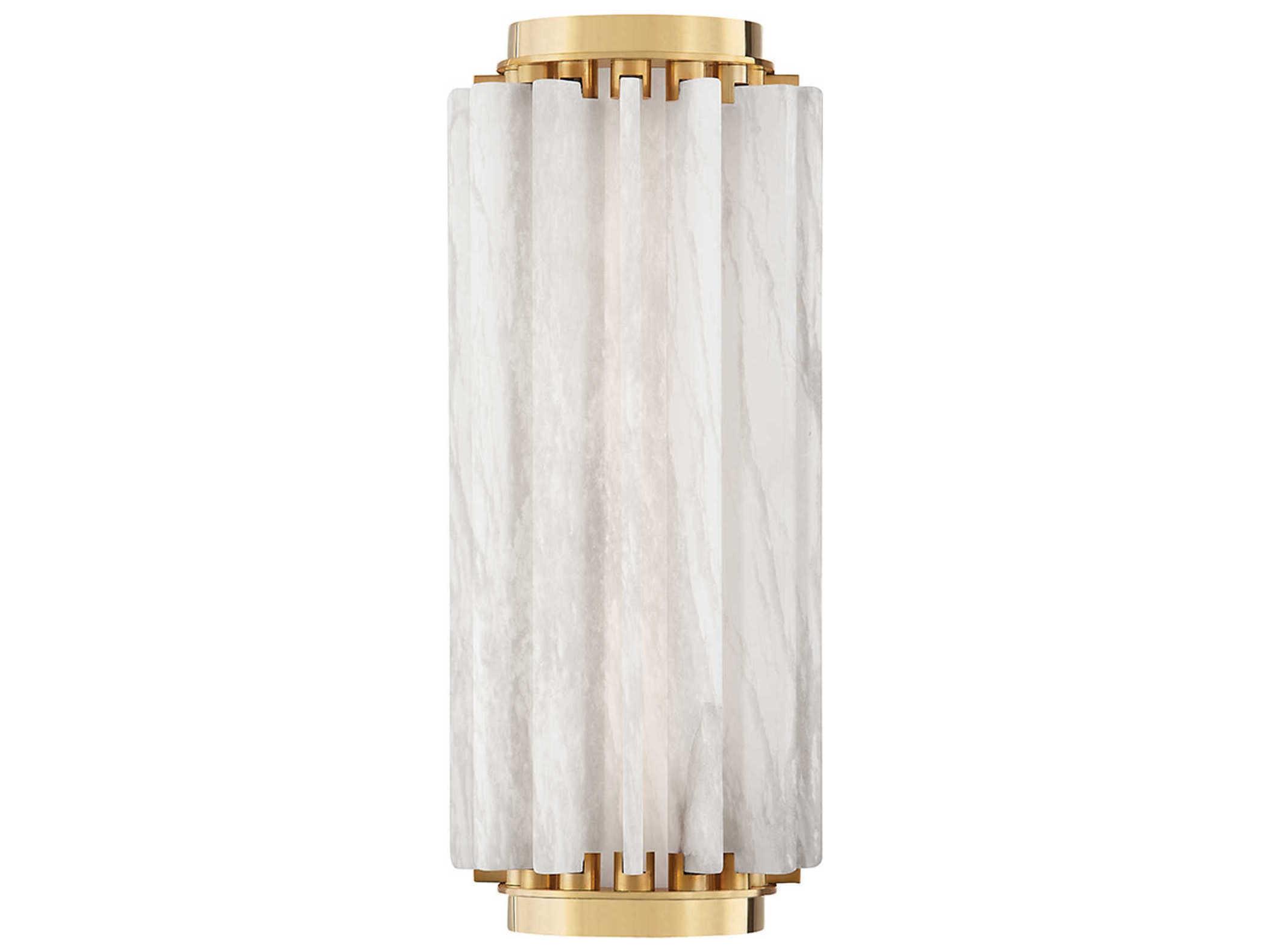 Hudson Valley Hillside 1-Light Aged Brass Glass LED Wall Sconce