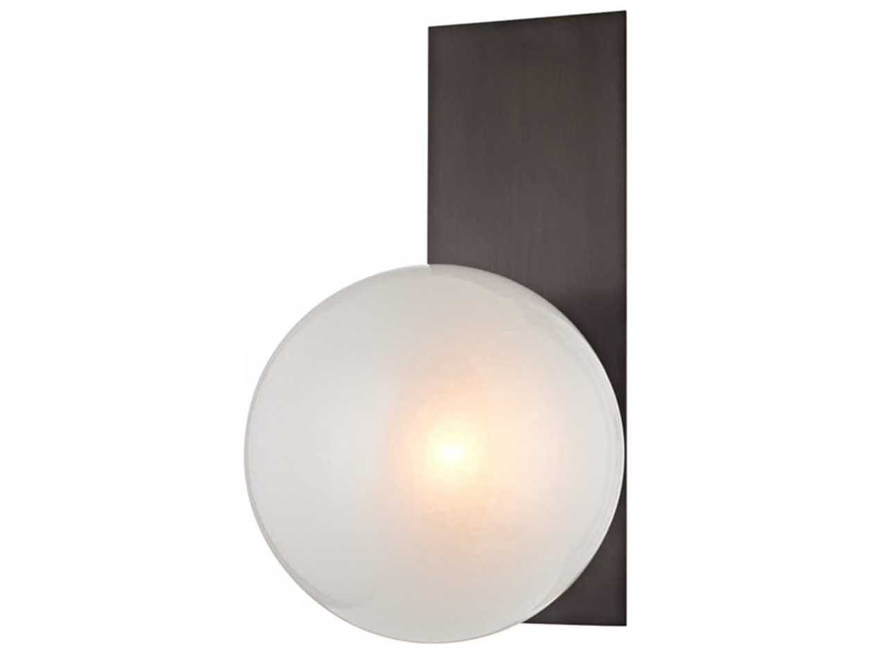 Hudson Valley Hinsdale 1-Light Old Bronze Off White Glass Wall Sconce