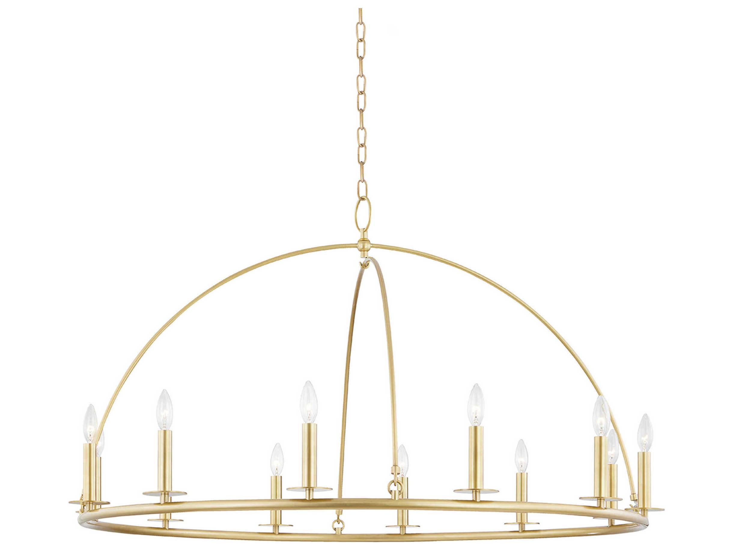 Hudson Valley Howell 12-Light Aged Brass LED Candelabra Round Tiered Chandelier