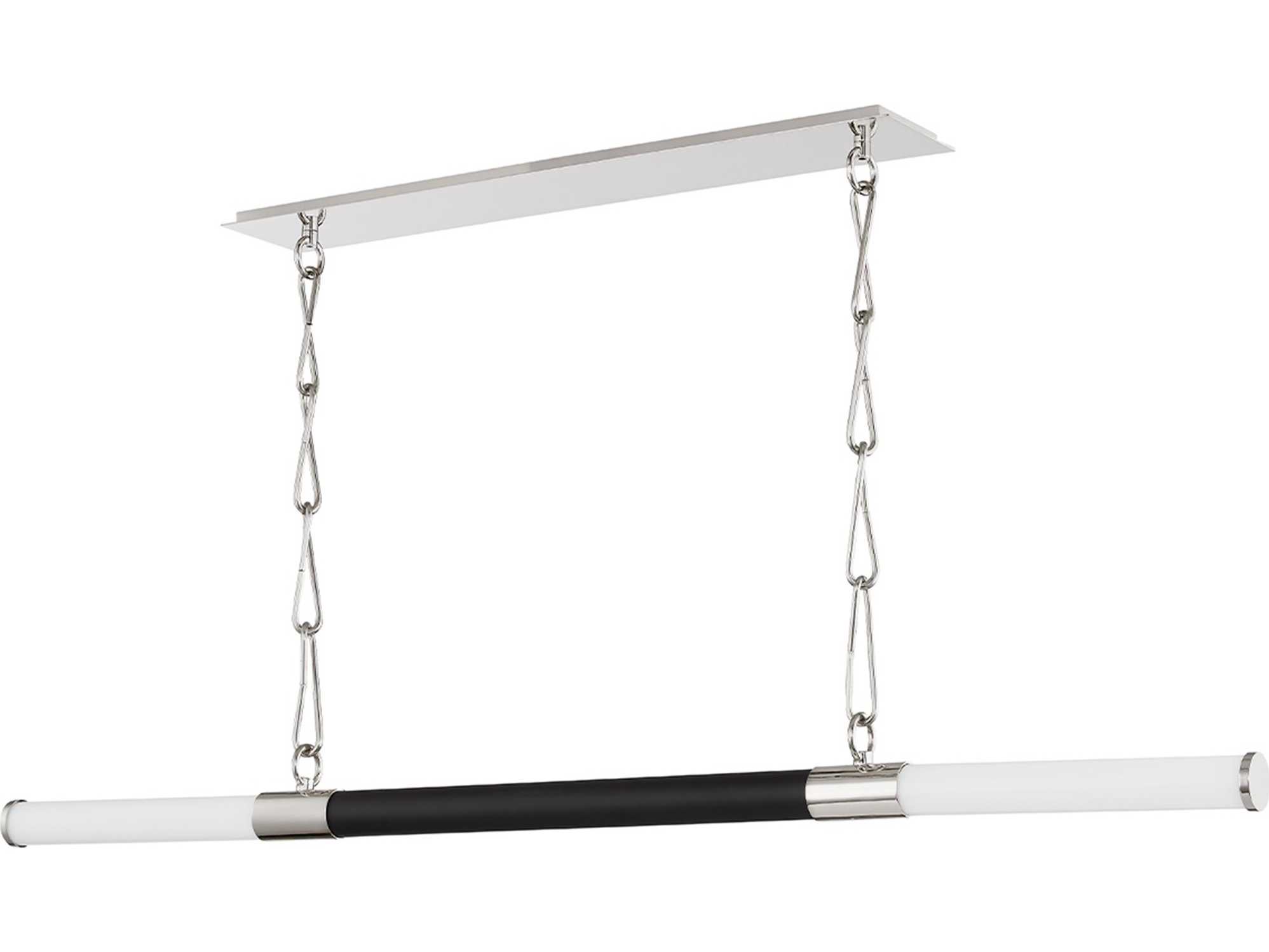 Hudson Valley Huntington 2-Light Polished Nickel Black LED Cylinder Linear Island Pendant