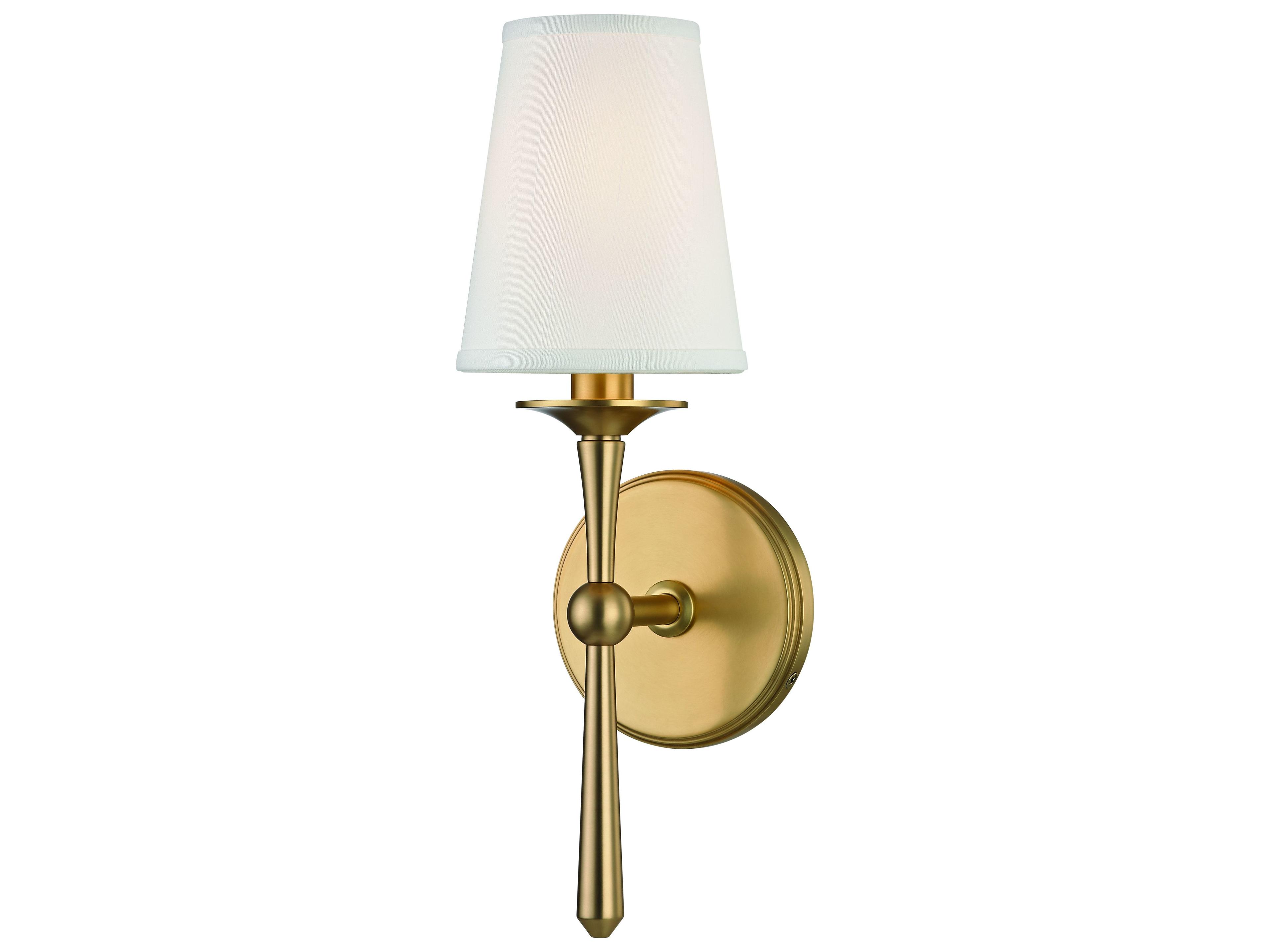 Hudson Valley Islip 1-Light Aged Brass White Wall Sconce