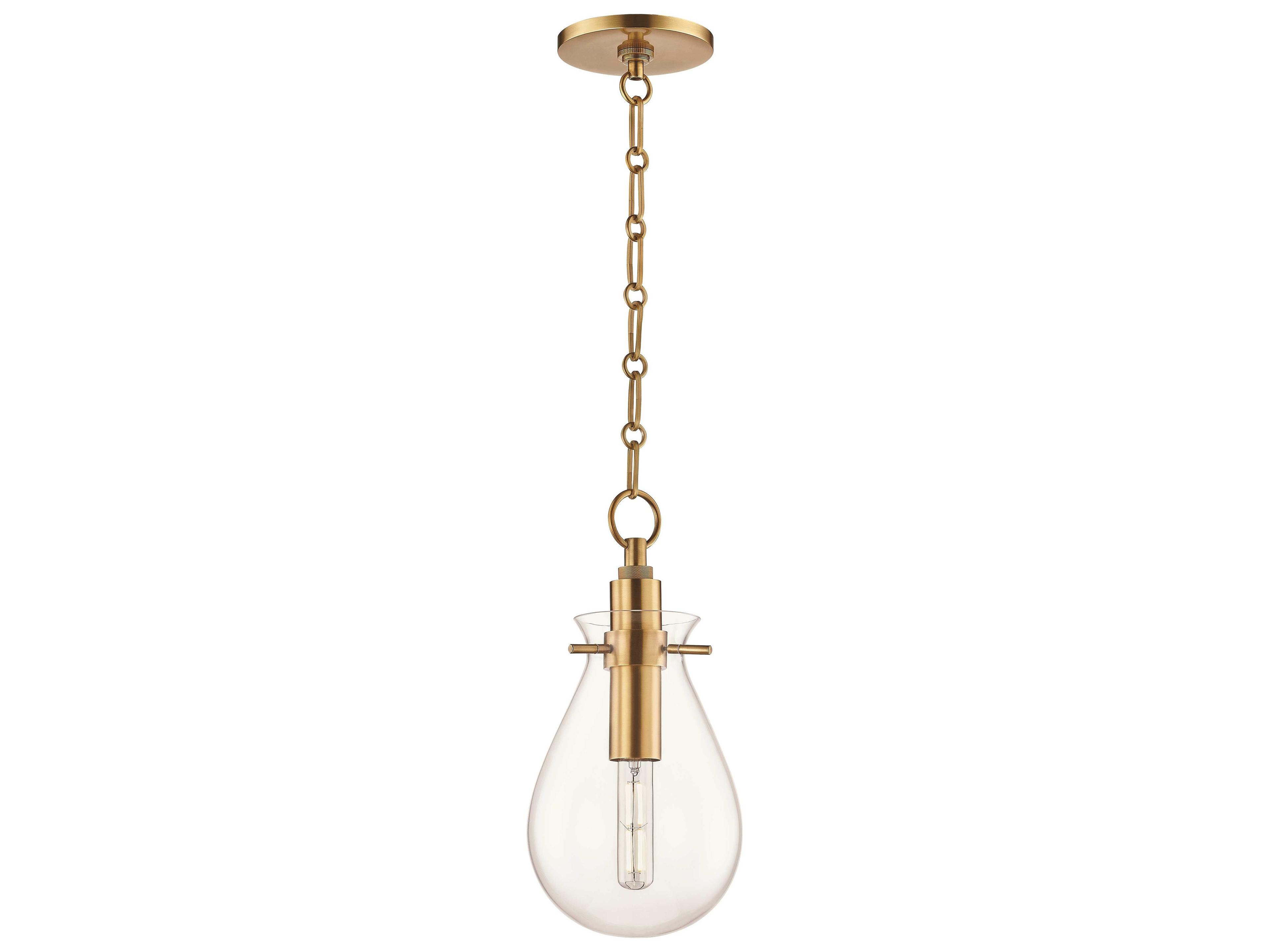 Hudson Valley Ivy 1-Light Aged Brass Glass LED Mini Pendant