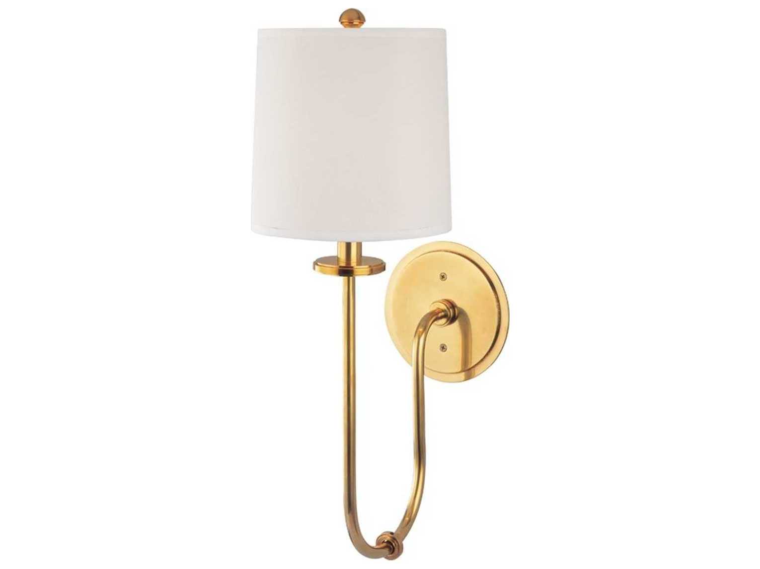 Hudson Valley Jericho 1-Light Aged Brass Off White Wall Sconce