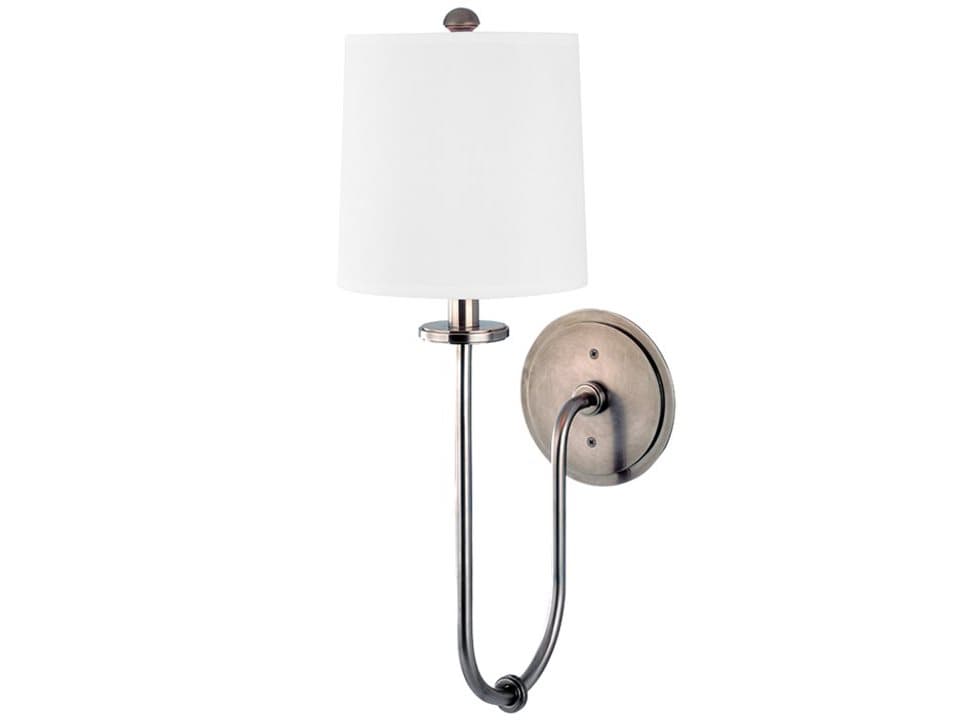 Hudson Valley Jericho 1-Light Historic Nickel Off White Wall Sconce
