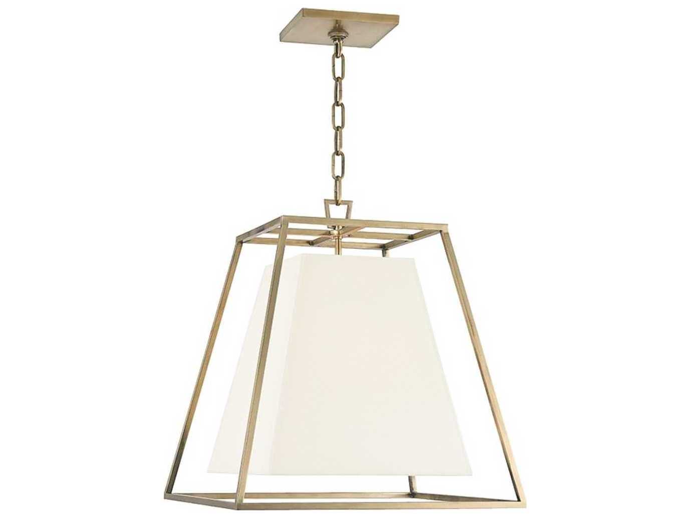 Hudson Valley Kyle 4-Light Aged Brass White Empire Pendant