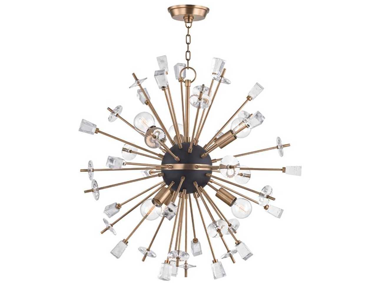 Hudson Valley Liberty 6-Light Aged Brass Crystal Sputnik Pendant