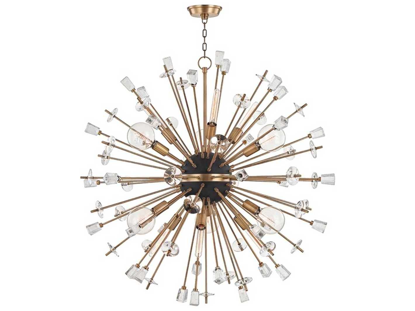 Hudson Valley Liberty 6-Light Aged Brass Crystal Sputnik Pendant