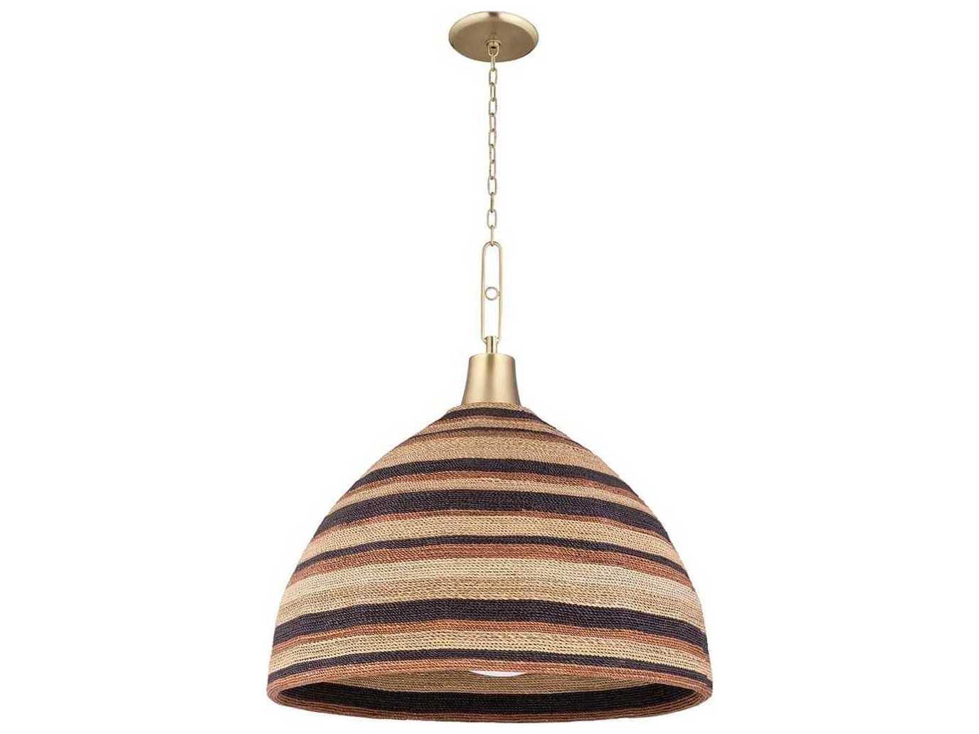 Hudson Valley Lido Beach 1-Light Aged Brass Brown Bowl Dome Pendant