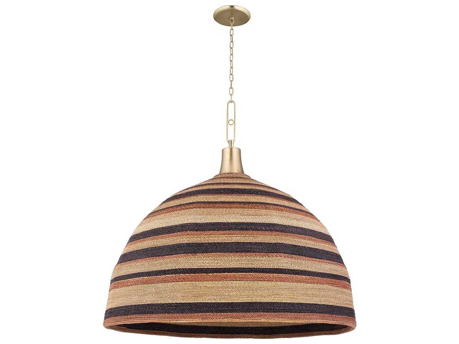 Hudson Valley Lido Beach 1-Light Aged Brass Brown Bowl Dome Pendant