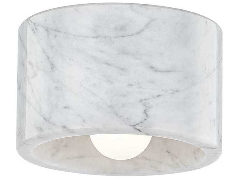 Hudson Valley Loris 1-Light White Polished Nickel Drum Flush Mount