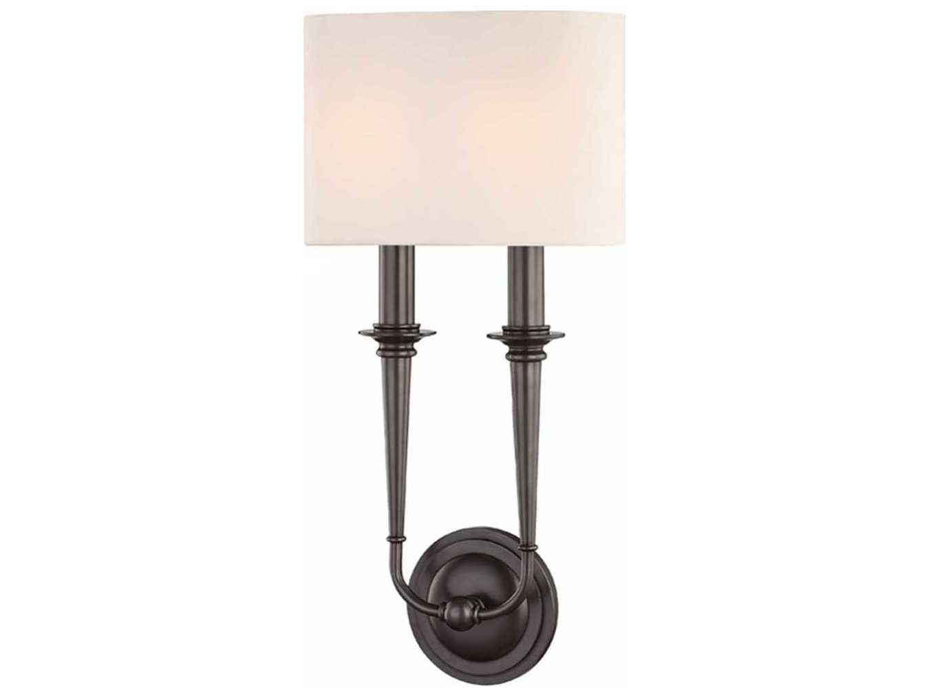 Hudson Valley Lourdes 2-Light Old Bronze Off White Wall Sconce