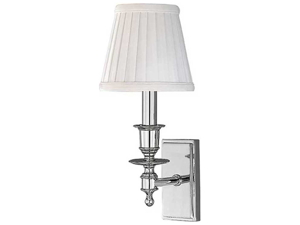 Hudson Valley Ludlow 1-Light Polished Nickel Off White Wall Sconce