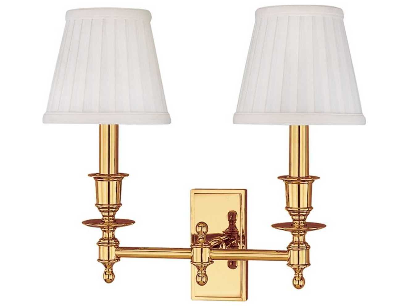 Hudson Valley Ludlow 2-Light Aged Brass Off White Wall Sconce