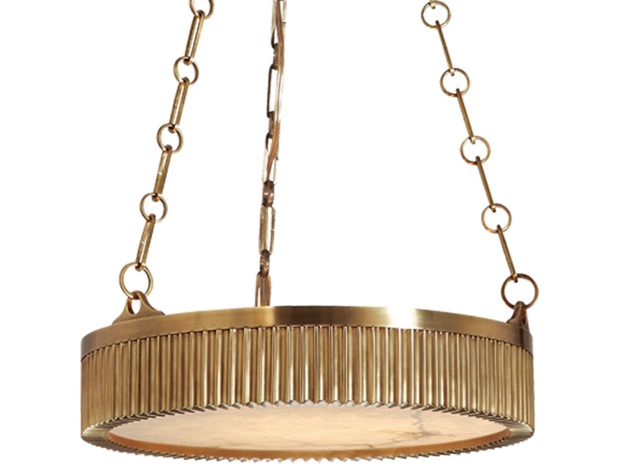 Hudson Valley Lynden 4-Light Aged Brass Drum Pendant