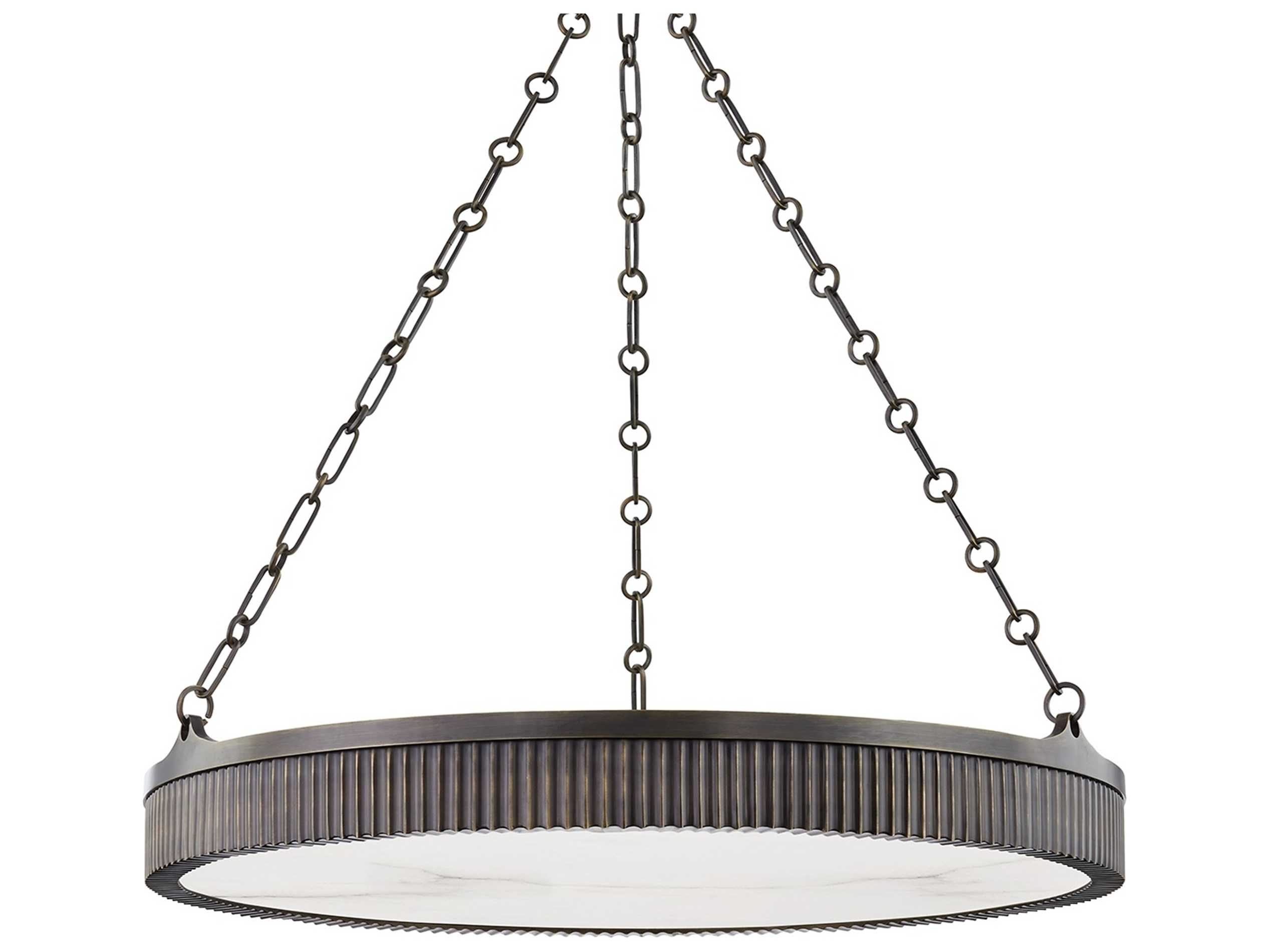 Hudson Valley Lynden 8-Light Distressed Bronze Drum Pendant