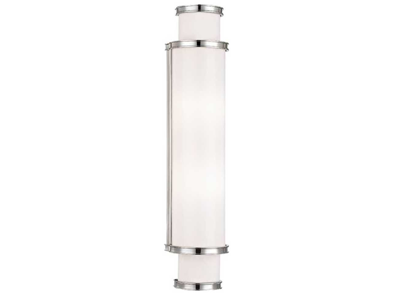 Hudson Valley Malcolm 1-Light Polished Nickel White Glass LED Vanity Light