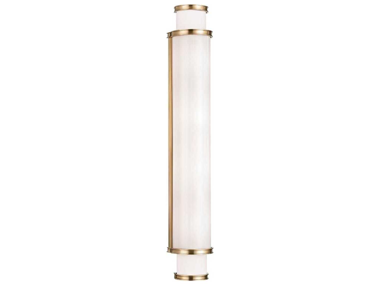 Hudson Valley Malcolm 1-Light Aged Brass White Glass LED Vanity Light