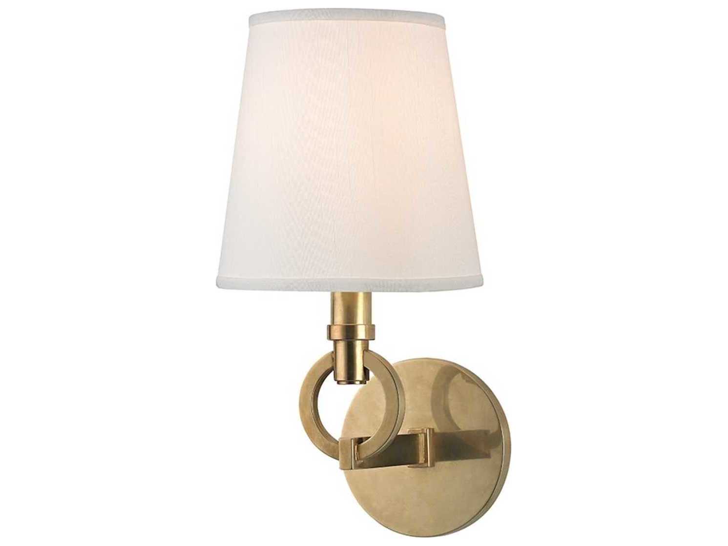 Hudson Valley Malibu 1-Light Aged Brass White Wall Sconce