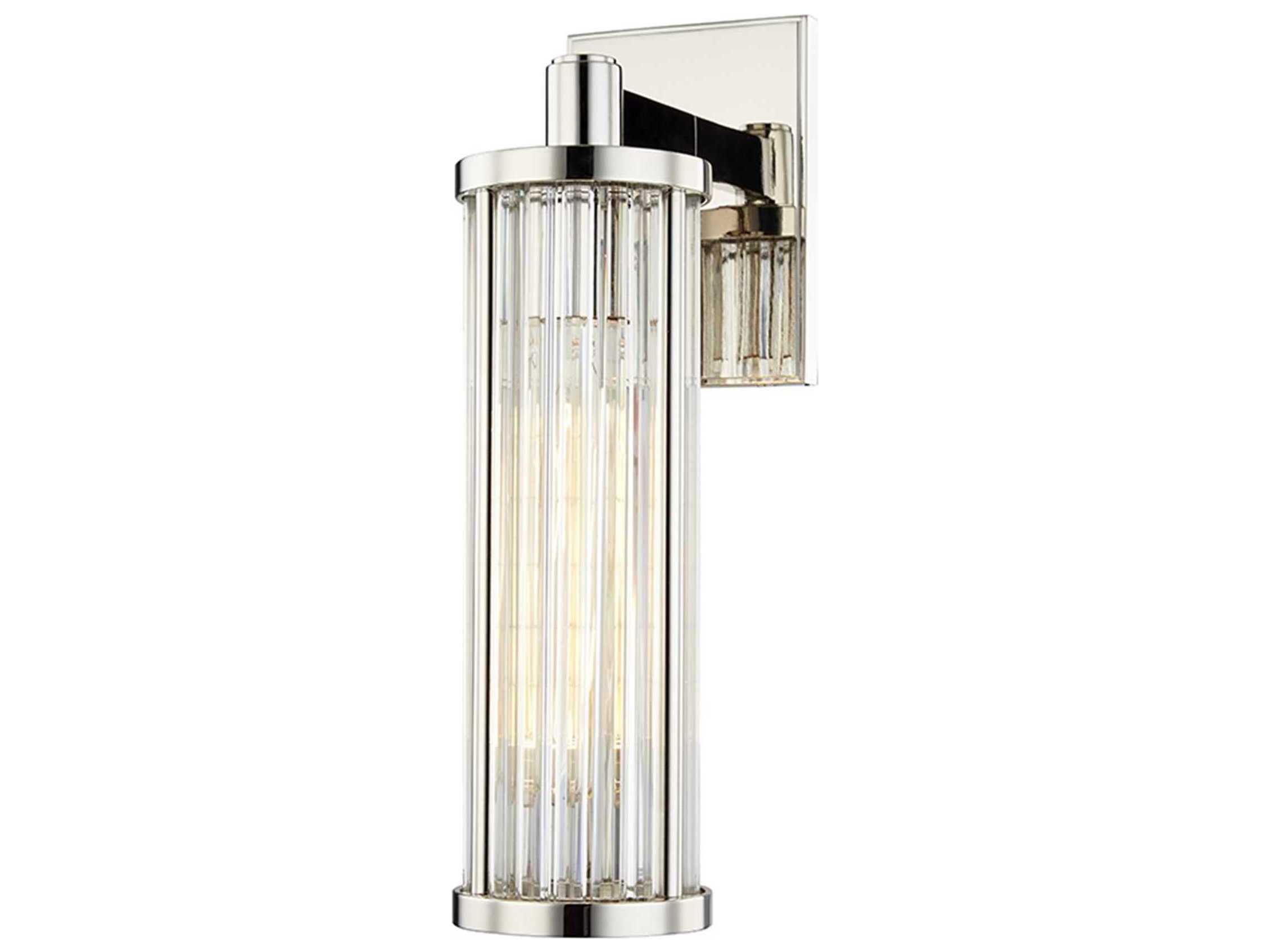 Hudson Valley Marley 1-Light Polished Nickel Clear Glass Wall Sconce