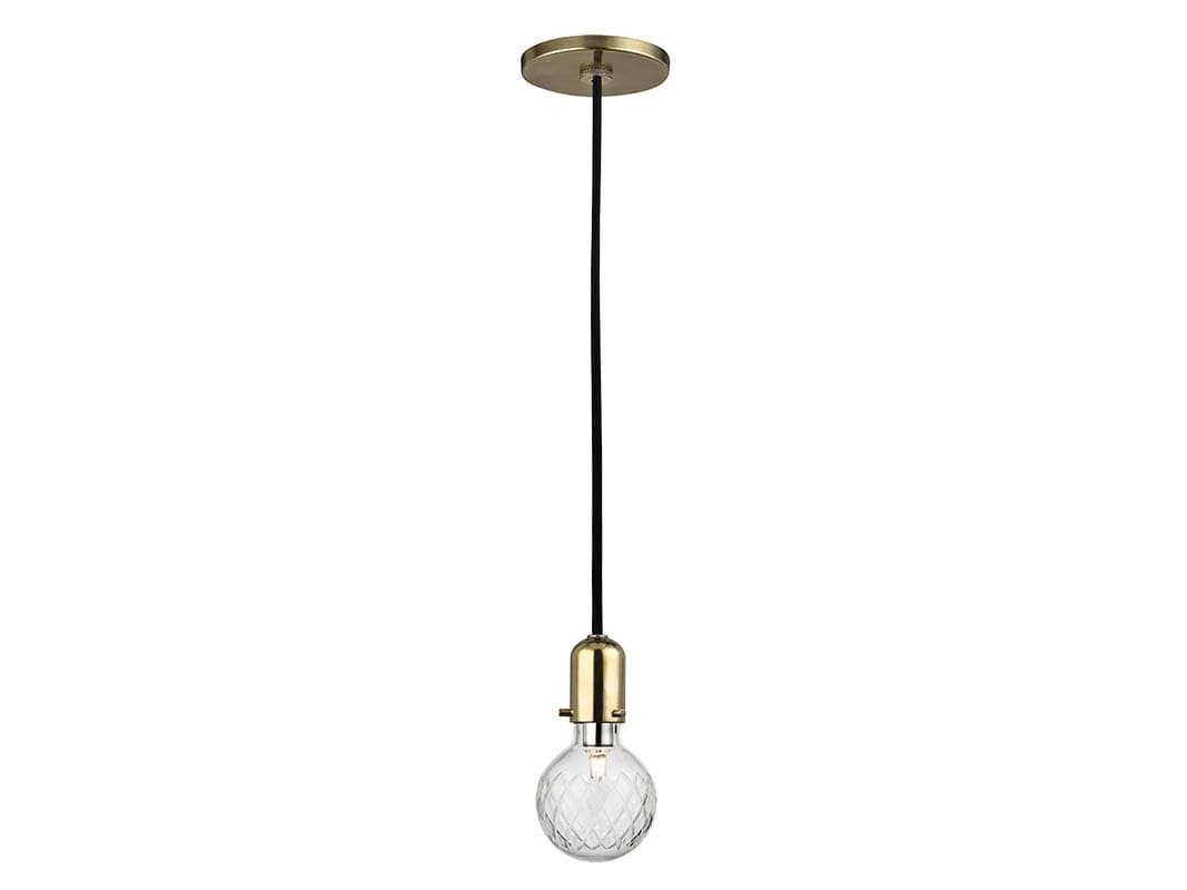 Hudson Valley Marlow 1-Light Aged Brass Clear Glass Round Mini Pendant