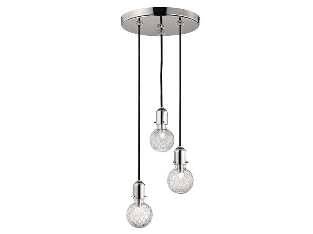 Hudson Valley Marlow 3-Light Polished Nickel Clear Glass Round Mini Pendant