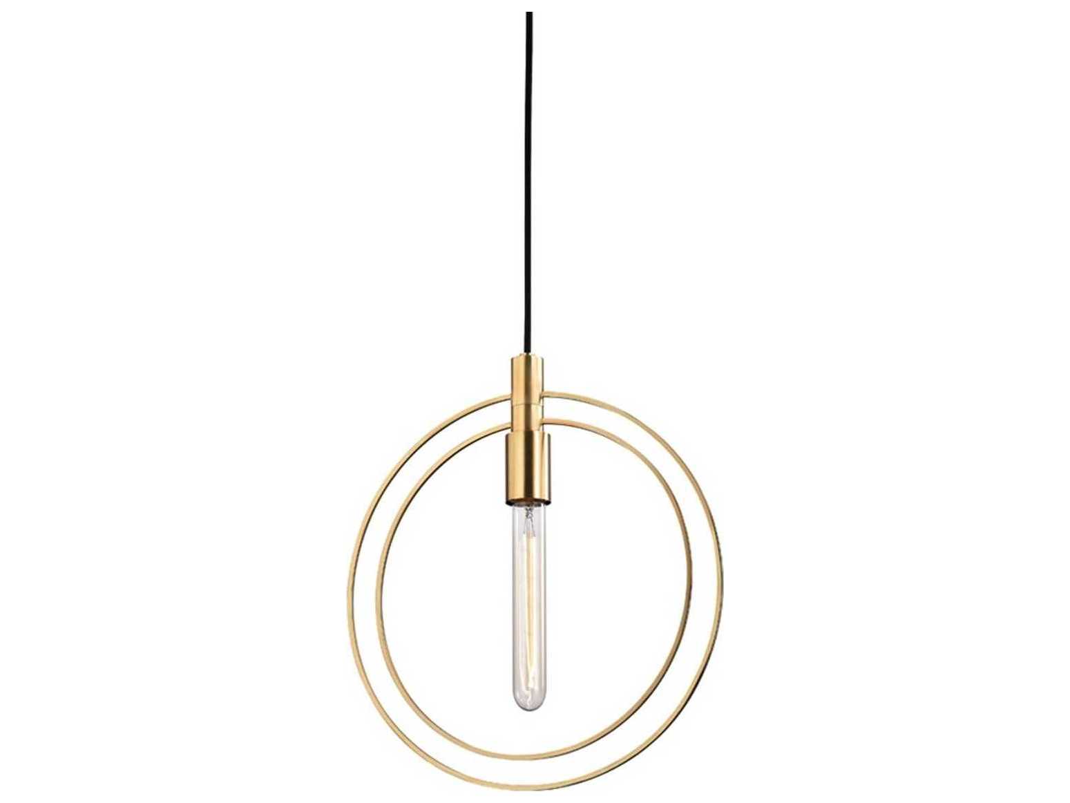 Hudson Valley Masonville 1-Light Aged Brass Round Pendant