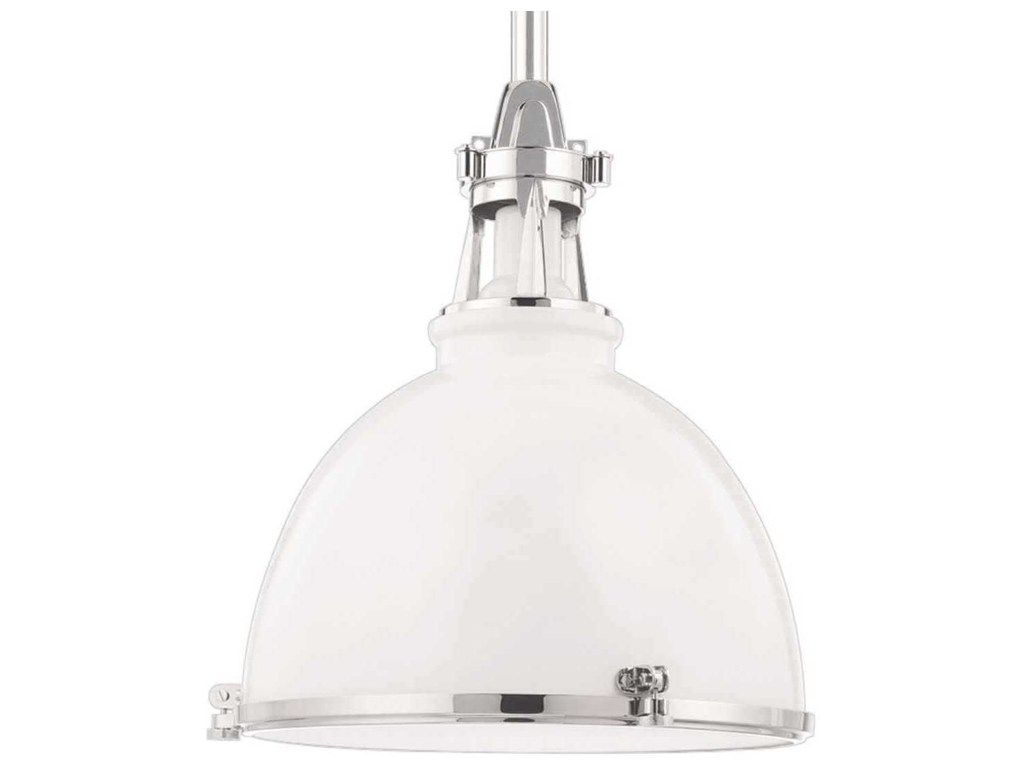Hudson Valley Massena 1-Light White Polished Nickel Bowl Pendant