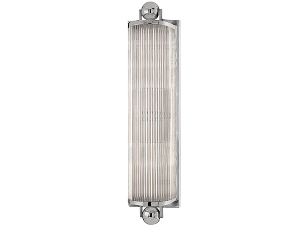 Hudson Valley Mclean 2-Light Polished Nickel Clear Glass Wall Sconce