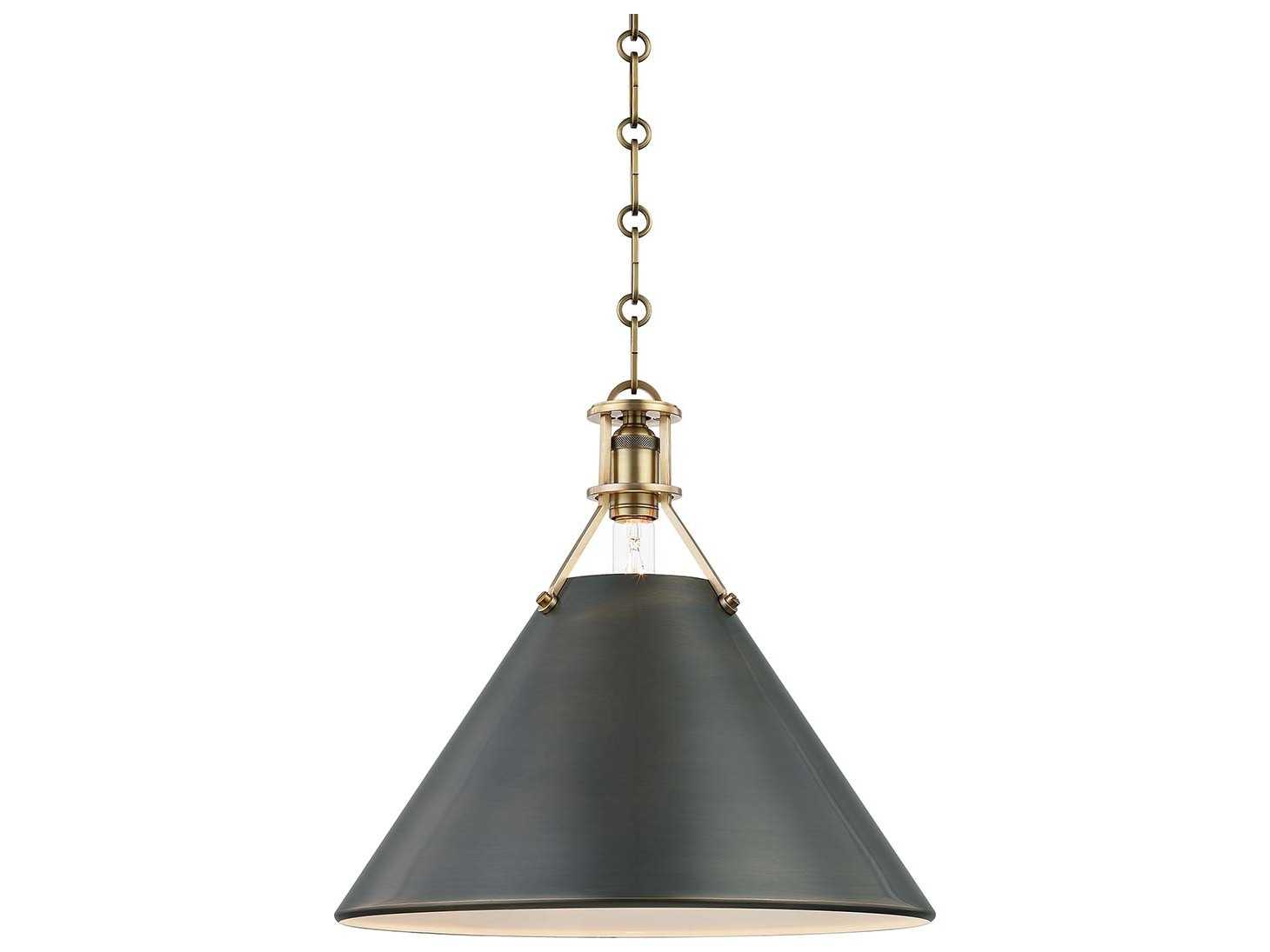 Hudson Valley Metal 1-Light Aged Antique Distressed Bronze Empire Pendant