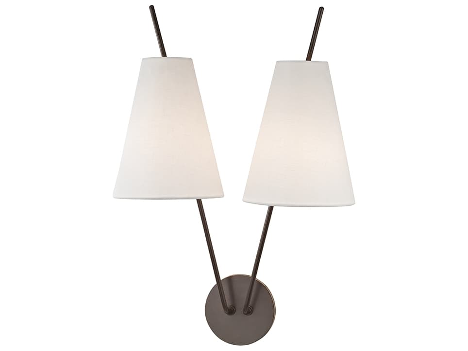 Hudson Valley Milan 2-Light Old Bronze White Wall Sconce