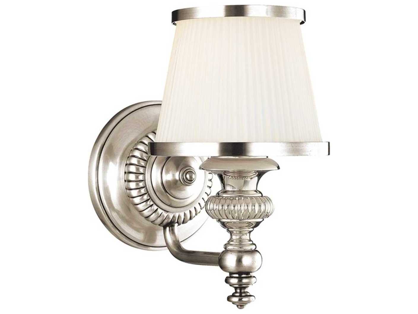 Hudson Valley Milton 1-Light Polished Nickel Off White Glass Wall Sconce