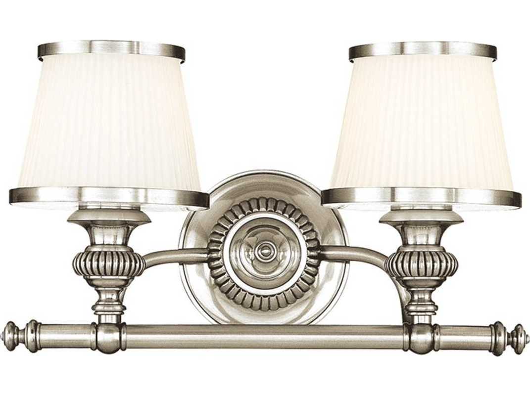 Hudson Valley Milton 2-Light Polished Nickel Off White Glass Vanity Light