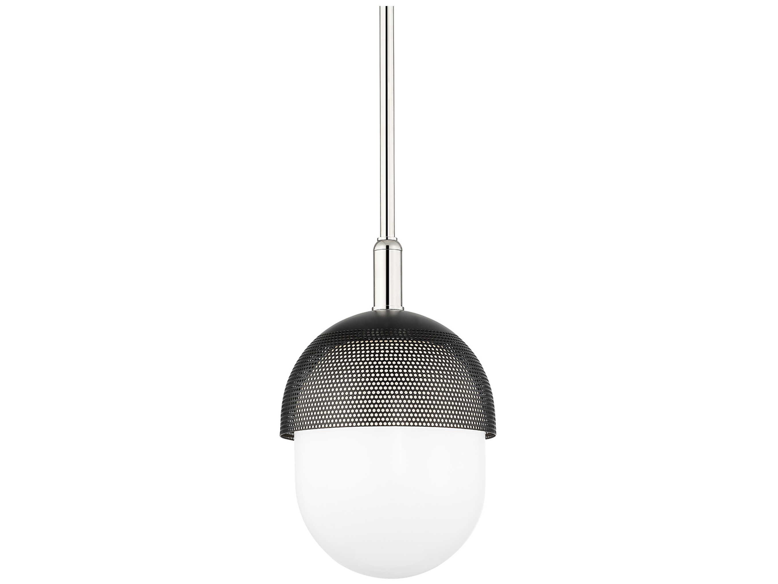 Hudson Valley Nyack 1-Light Polished Nickel Black LED Mini Pendant