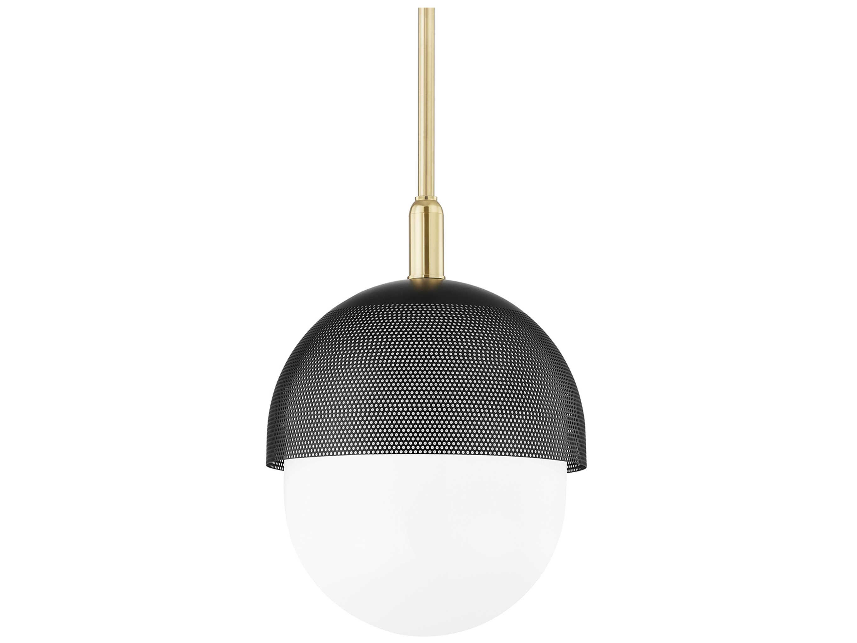Hudson Valley Nyack 1-Light Aged Brass Black LED Pendant