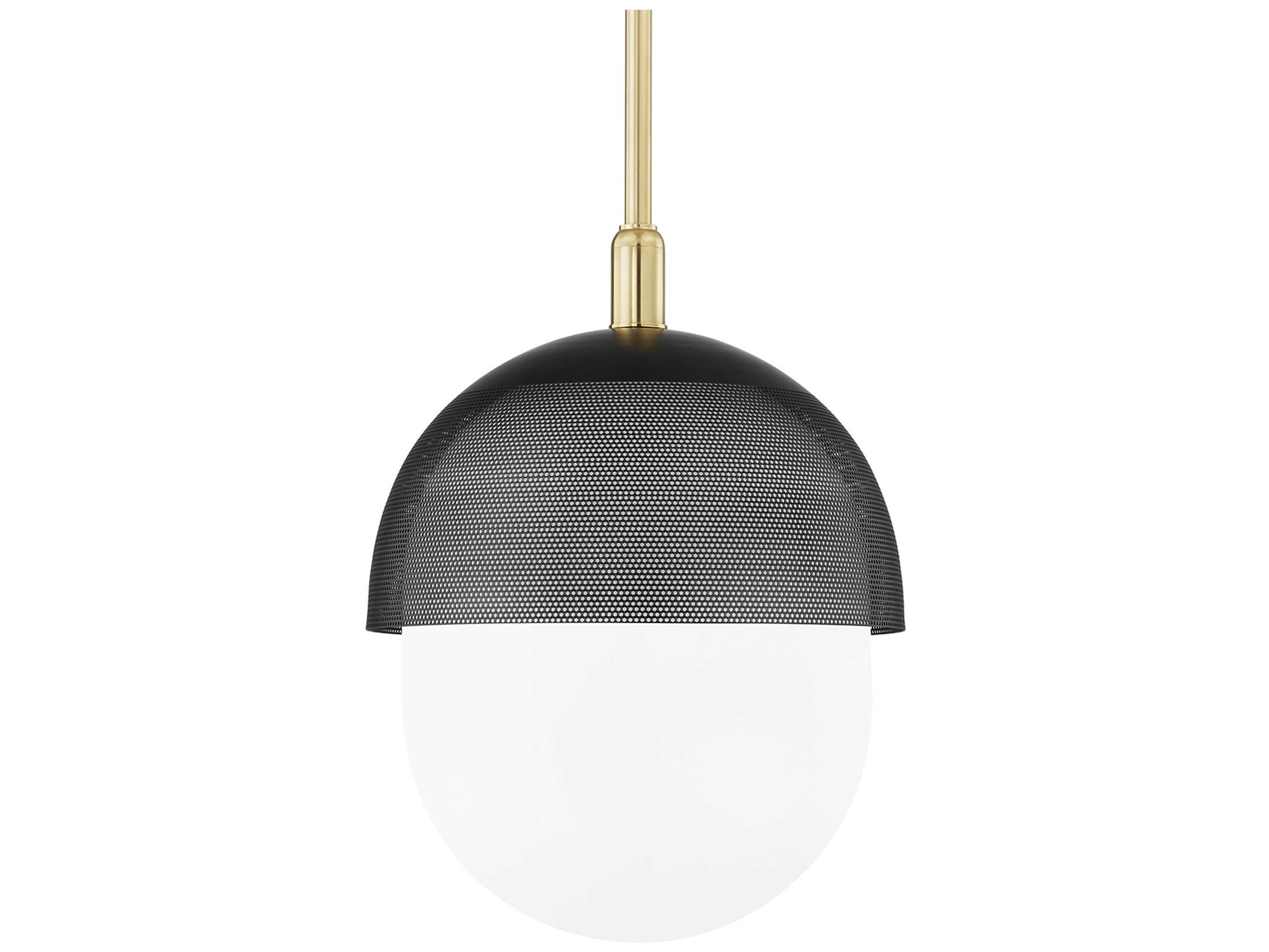 Hudson Valley Nyack 1-Light Aged Brass Black LED Pendant