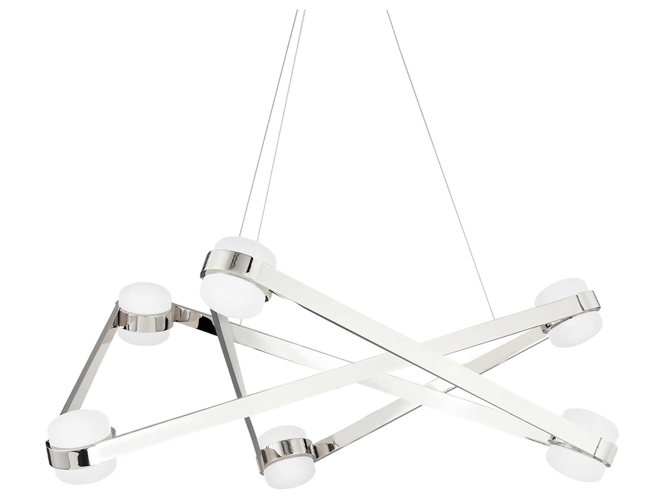 Hudson Valley Orbit 6-Light Polished Nickel LED Candelabra Globe Geometric Chandelier